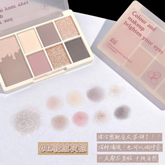A palette of 7 matte, soft-touch, long-wearing, water-resistant eyeshadows