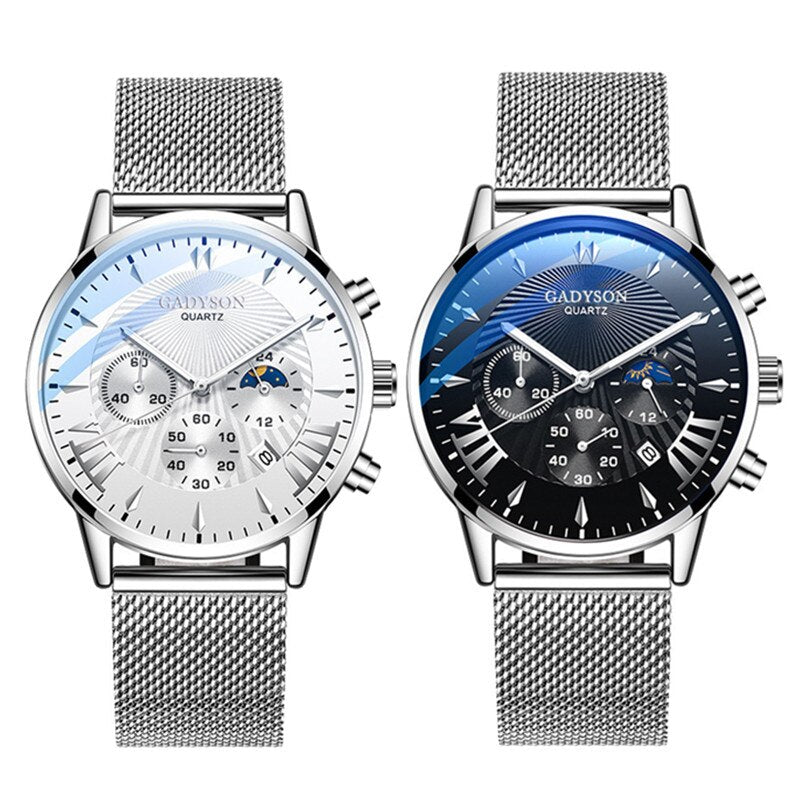 Load image into Gallery viewer, Luxury quartz watch for men, special occasions steel bracelet quartz maca
