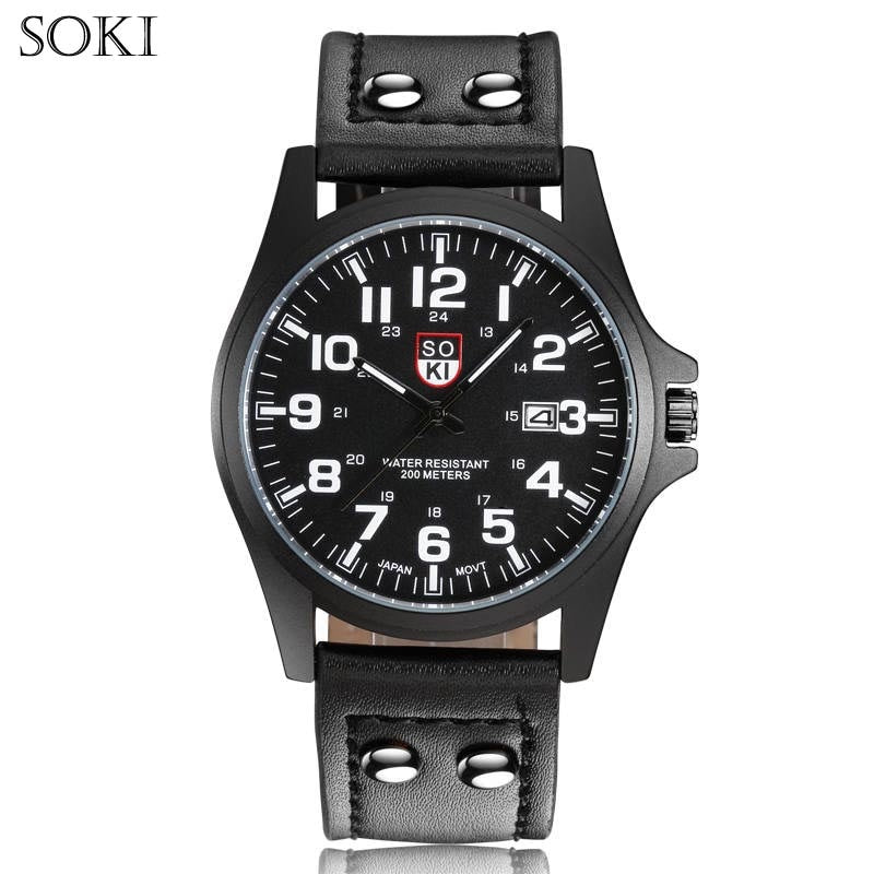 Load image into Gallery viewer, 2022 Vintage Classic Watch Men Watches Stainless Steel Waterproof Date Leather Strap Sport Quartz Army relogio masculino reloj
