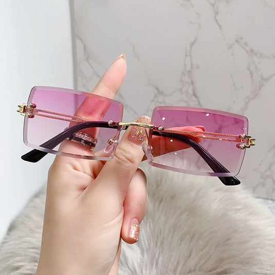 Women's sunglasses 2022 The most luxurious and latest fashion Square lens without frame