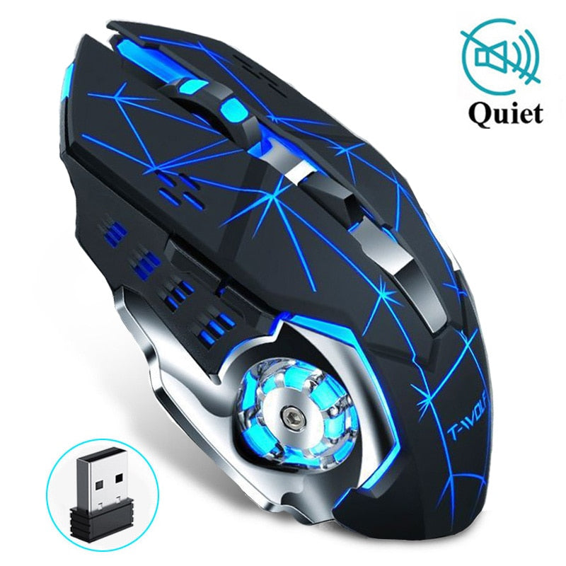Load image into Gallery viewer, Mouse Gamer 2.4GHz 1600DPI Connect to be wired via bluetooth cool rgb lights
