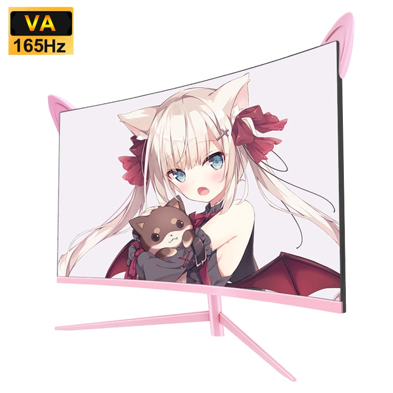 Load image into Gallery viewer, 27inch 165hz 1800R Curved Monitor 144hz Computer Gaming Monitor Pink Girl
