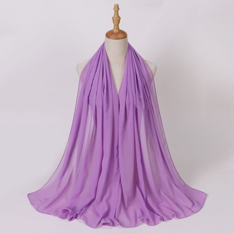 Load image into Gallery viewer, Chiffon scarf and hijab for Muslim women smooth with turban all  colors
