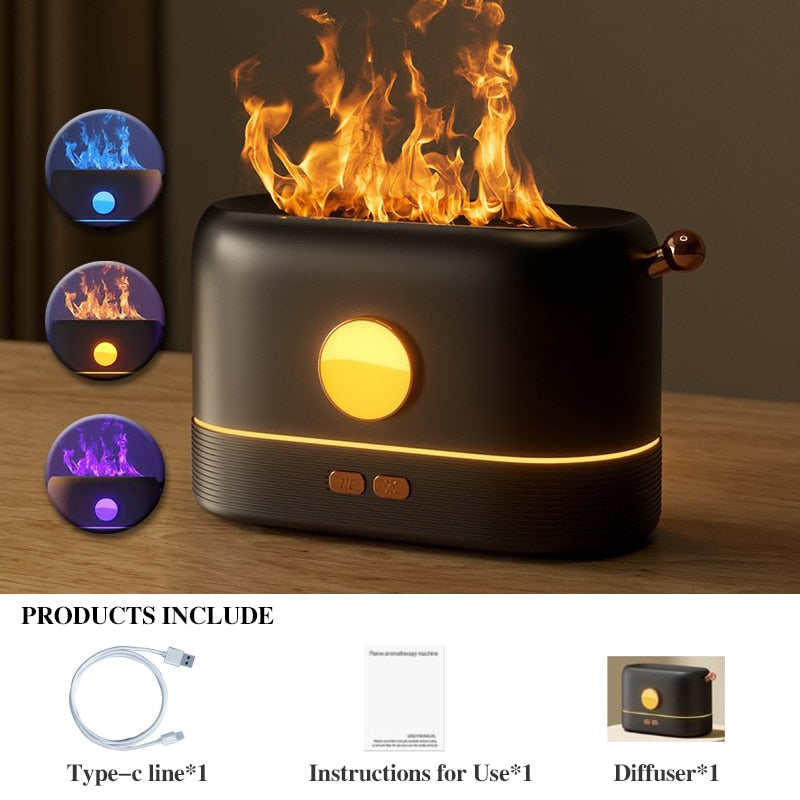 Load image into Gallery viewer, REUP Flame Air Humidifier Essential Oil Ultrasonic Aroma Diffuser

