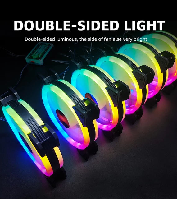 Load image into Gallery viewer, 120mm PC Computer Case Fan Cooling Cooler 6PIN Adjustable RGB Led 12cm Mute Ventilador 5V DC ARGB Fans Adjust Speed Aura Sync
