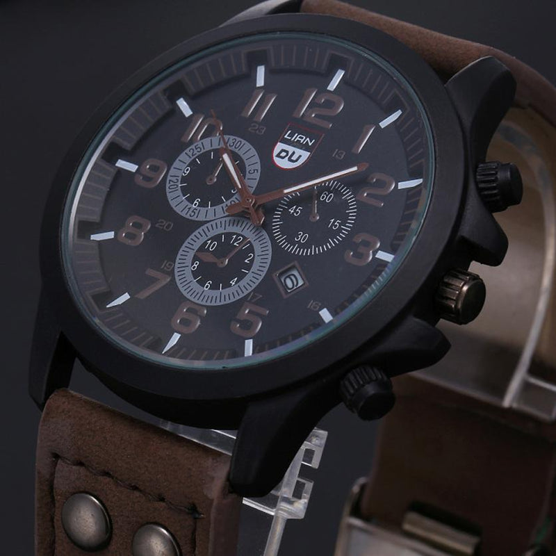 Load image into Gallery viewer, 2022 Vintage Classic Watch Men Watches Stainless Steel Waterproof Date Leather Strap Sport Quartz Army relogio masculino reloj
