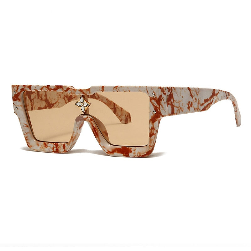 Load image into Gallery viewer, SHAUNA Luxury Crystal Oversized Women Square Sunglasses Trending Shades
