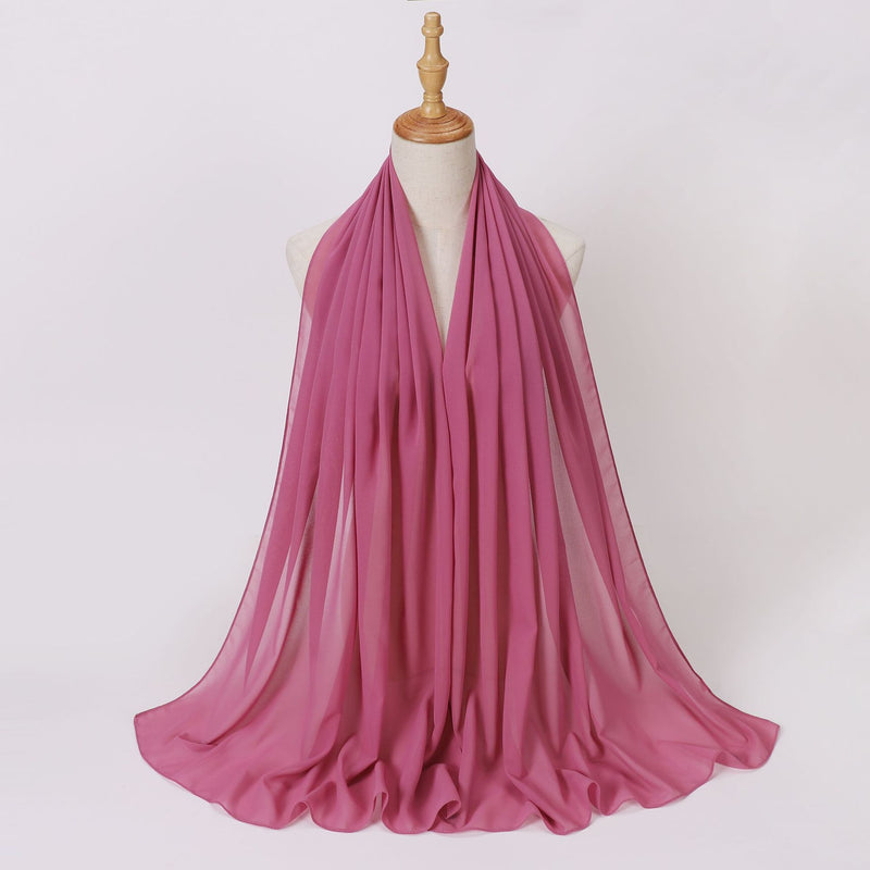 Load image into Gallery viewer, Chiffon scarf and hijab for Muslim women smooth with turban all  colors
