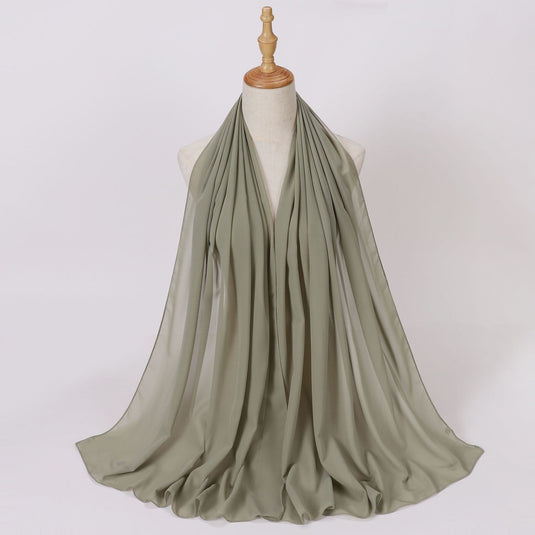 Chiffon scarf and hijab for Muslim women smooth with turban all  colors
