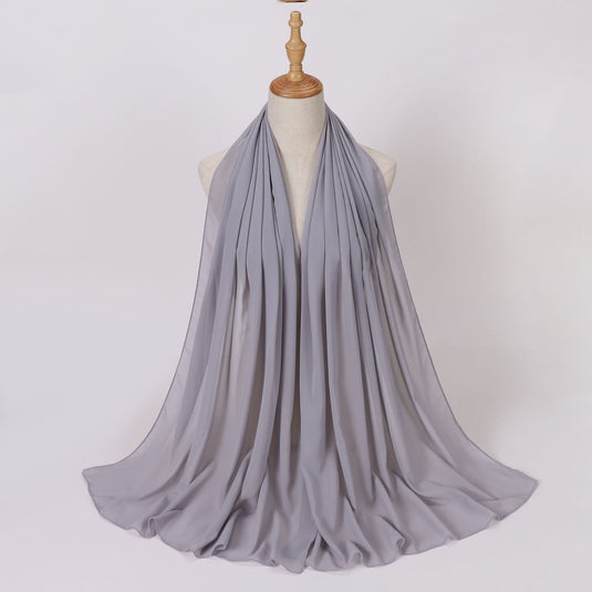 Chiffon scarf and hijab for Muslim women smooth with turban all  colors