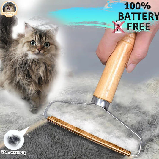 Pet, cat and dog hair remover removes lint from clothes and upholstery