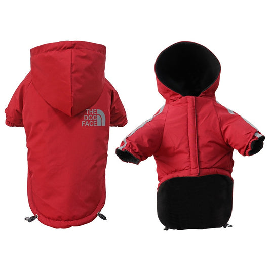 Winter clothes for dogs water resistant  Beautiful and cute shapes that fit your dog. Two colors: white and red