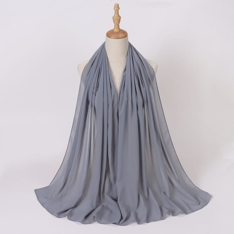 Load image into Gallery viewer, Chiffon scarf and hijab for Muslim women smooth with turban all  colors
