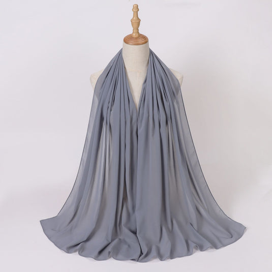 Chiffon scarf and hijab for Muslim women smooth with turban all  colors