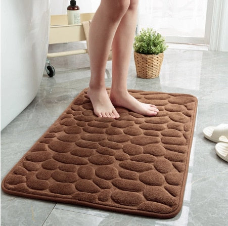 Load image into Gallery viewer, Bath mat, for drying feet, non-slip, patterned pebbles 8_colors.
