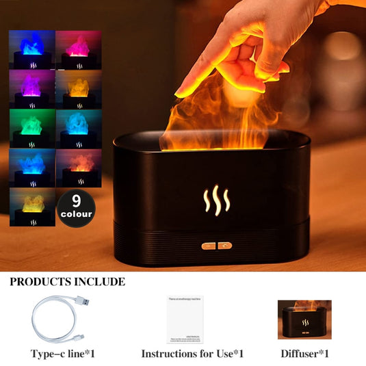 REUP Flame Air Humidifier Essential Oil Ultrasonic Aroma Diffuser