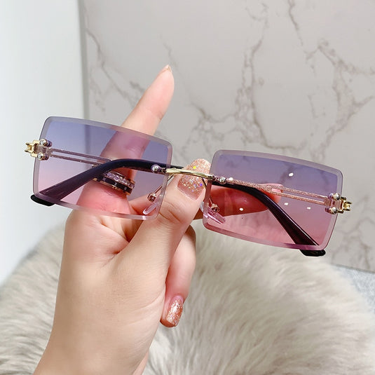 Women's sunglasses 2022 The most luxurious and latest fashion Square lens without frame