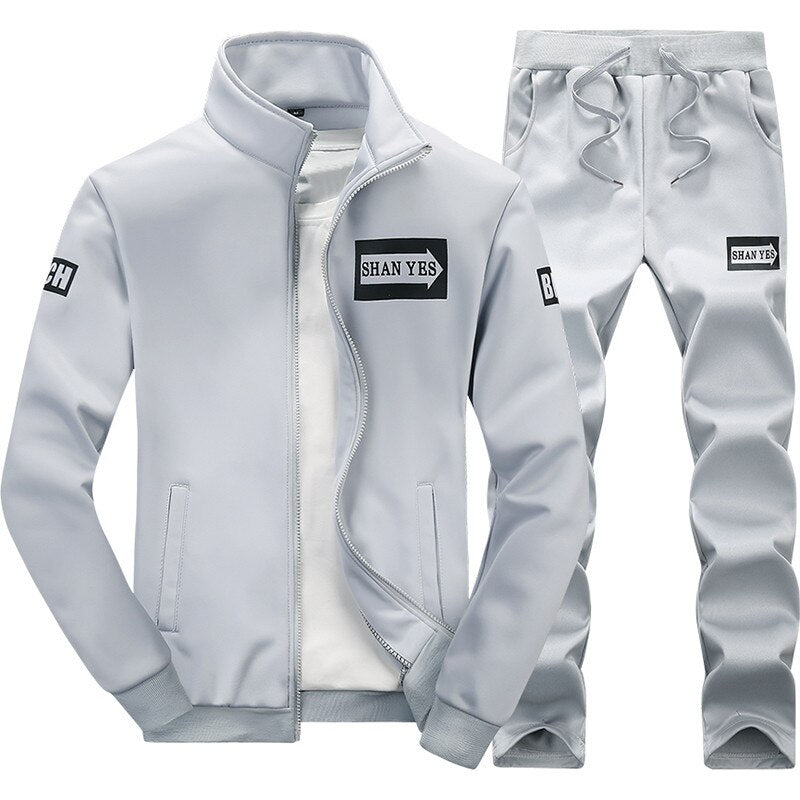 Load image into Gallery viewer, Men's polyester tracksuit is suitable for sports in spring and is elegant
