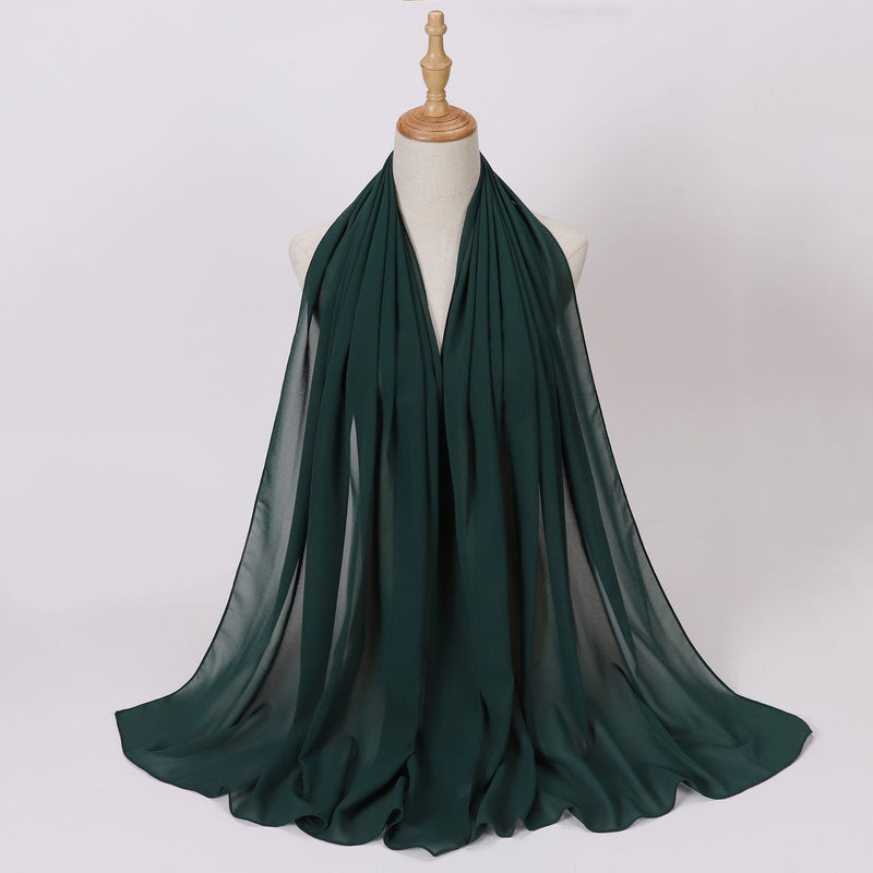 Load image into Gallery viewer, Chiffon scarf and hijab for Muslim women smooth with turban all  colors
