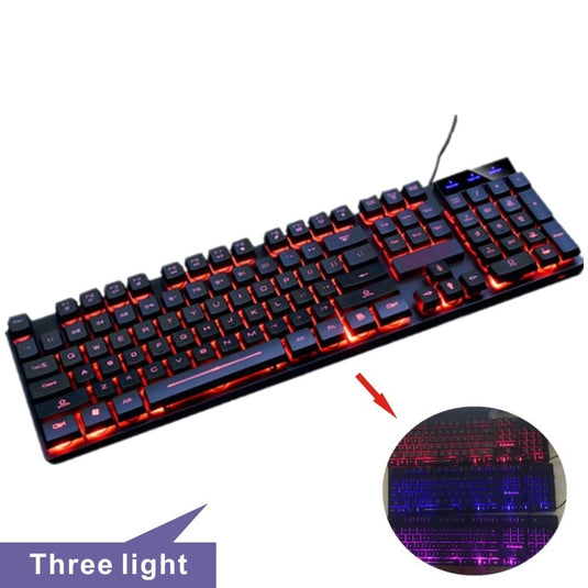 RGB Backlit Gaming Gamer Keyboard For PC Computer Desktop Laptop LED Luminous Mechanical Waterproof USB Wired Ergonomic Keyboard