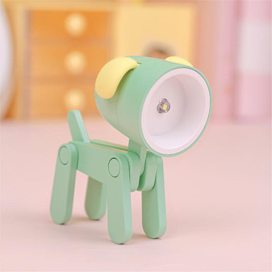 LED Night Light Mini Folding Desk Lamp Cute Pet Lights Dog Deer Dinosaur Flower Portable Night Light Student Living Room Decor