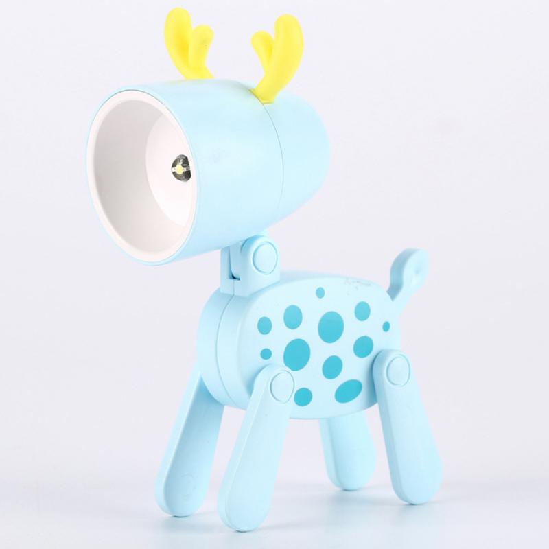 Load image into Gallery viewer, LED Night Light Mini Folding Desk Lamp Cute Pet Lights Dog Deer Dinosaur Flower Portable Night Light Student Living Room Decor
