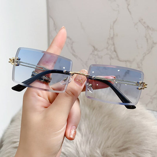 Women's sunglasses 2022 The most luxurious and latest fashion Square lens without frame