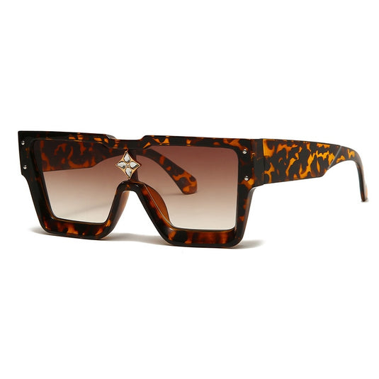SHAUNA Luxury Crystal Oversized Women Square Sunglasses Trending Shades