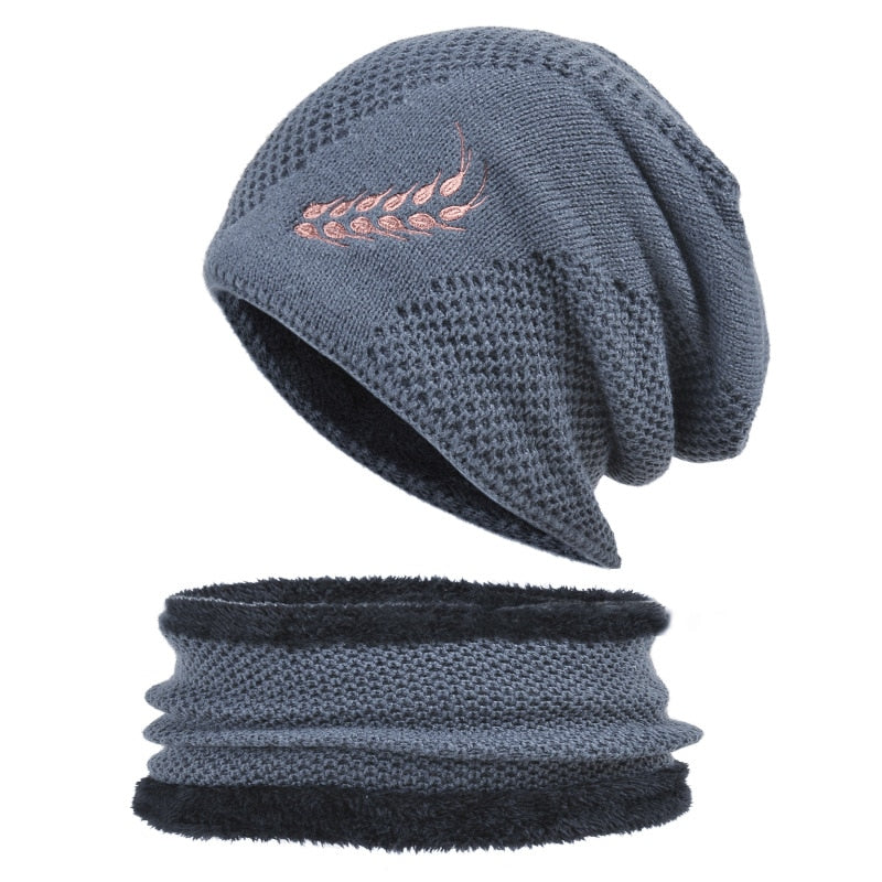 Load image into Gallery viewer, Men's winter hat and scarf, warm in winter, made of wool, two layers. all colors
