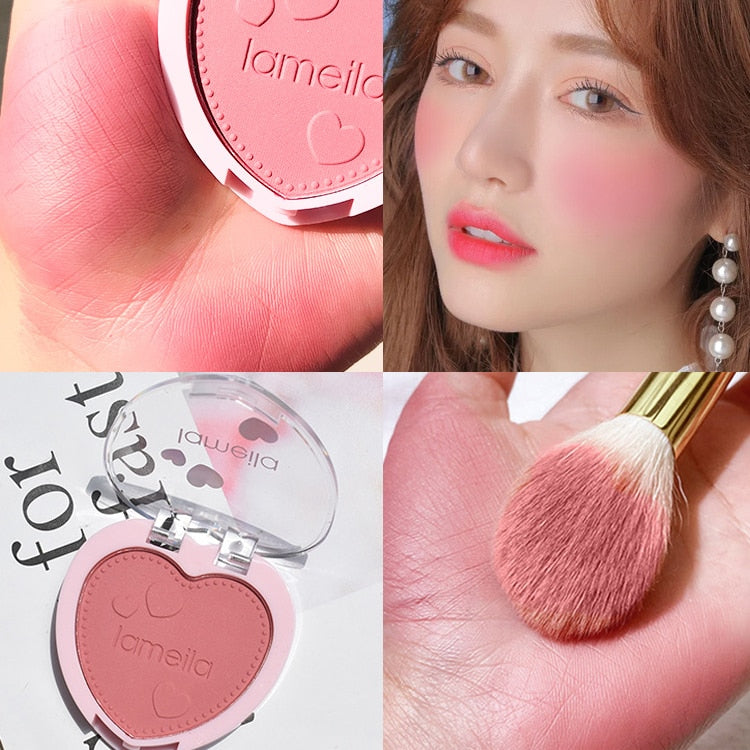 Load image into Gallery viewer, New 6 colors blush makeup palette mineral powder red rouge lasting natural cream cheek tint orange peach pink

