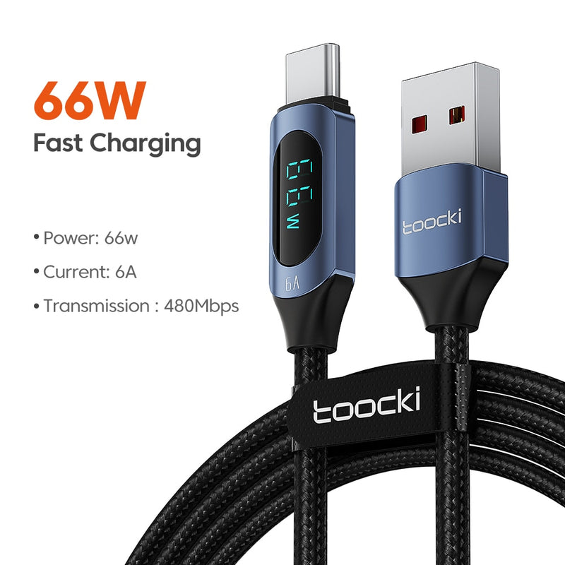 Load image into Gallery viewer, USB charger cable, fast, suitable for all USB-enabled phones, charger has electronic screen 1m_2m long
