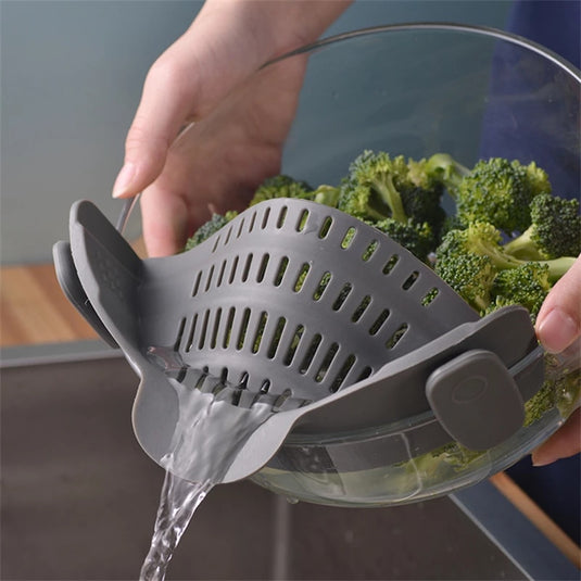 silicone food strainer To filter the water from the hot pot With the ends fixed on the bowl 5 colors