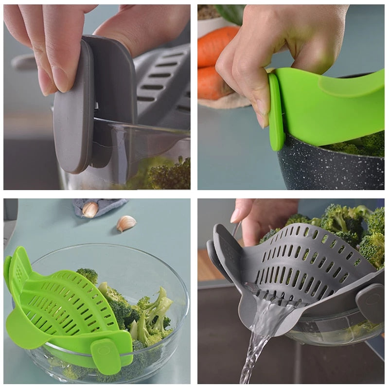 Load image into Gallery viewer, silicone food strainer To filter the water from the hot pot With the ends fixed on the bowl 5 colors
