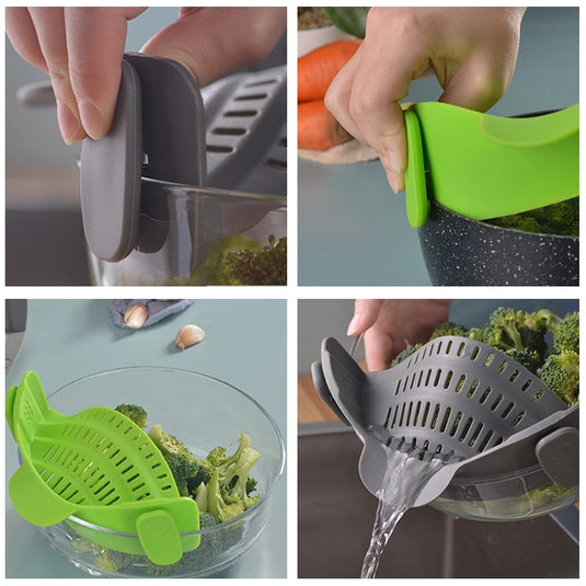 silicone food strainer To filter the water from the hot pot With the ends fixed on the bowl 5 colors