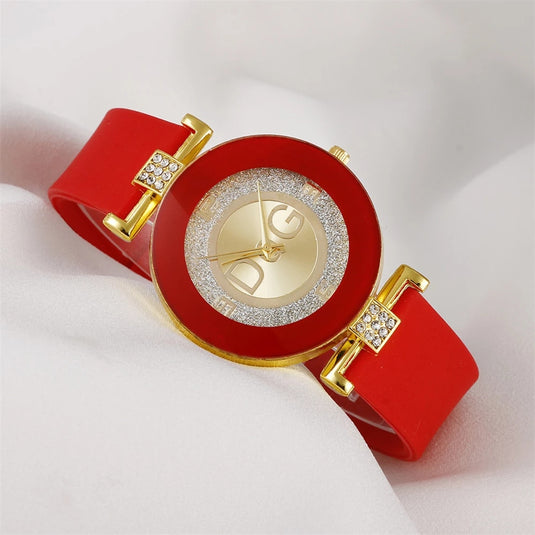 Women's watch from quartz Simple and beautiful design for ladies silicone bracelet