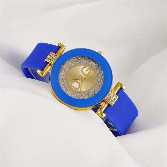 Women's watch from quartz Simple and beautiful design for ladies silicone bracelet