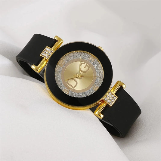 Women's watch from quartz Simple and beautiful design for ladies silicone bracelet