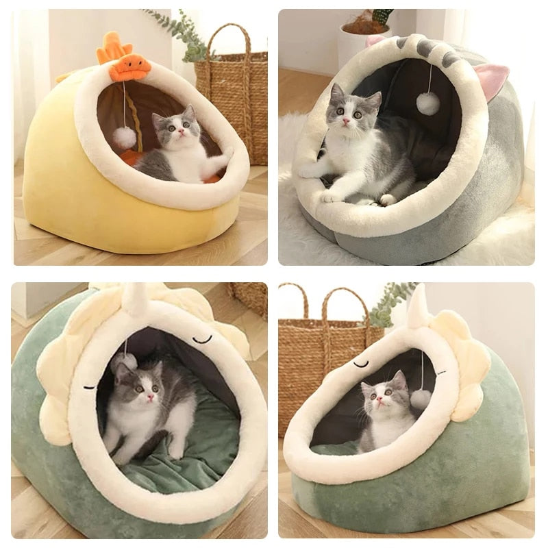 Load image into Gallery viewer, Tent bed For cats and small dogs comfortable pillow Warms your pet in the winter
