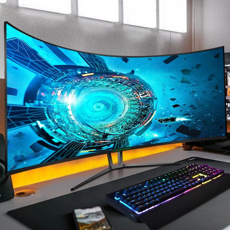 Load image into Gallery viewer, TITAN ARMY 35 inch 3440*1440 resolution curved screen free sync 21:9 ultra wide band fish screen 4K gaming monitor 120HZ
