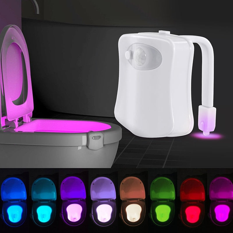 Load image into Gallery viewer, Light up your bathroom with toilet night light led RGB, powered by motion sensor 8-colors
