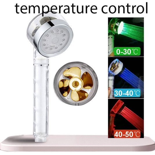Luxury shower head for bathroom Bright and bright colors Water filters heat sensor