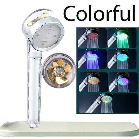 Luxury shower head for bathroom Bright and bright colors Water filters heat sensor