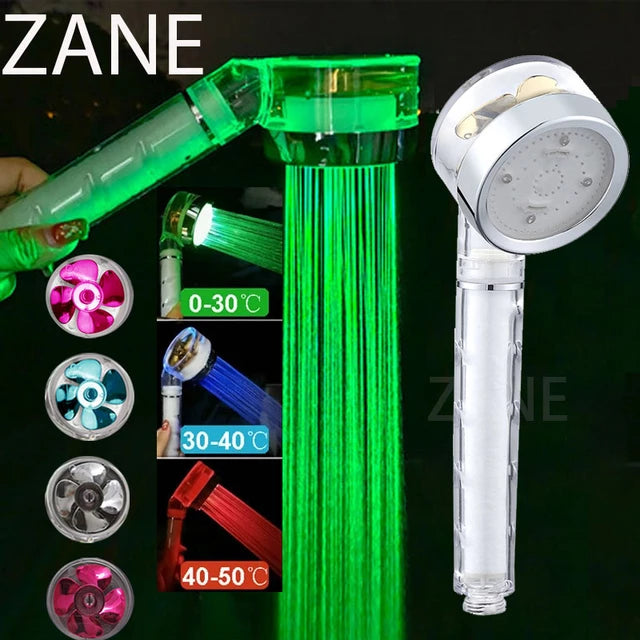 Load image into Gallery viewer, Luxury shower head for bathroom Bright and bright colors Water filters heat sensor
