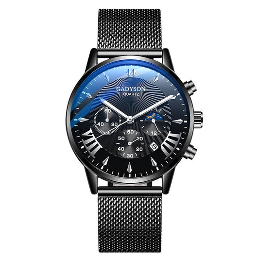 Luxury quartz watch for men, special occasions steel bracelet quartz maca