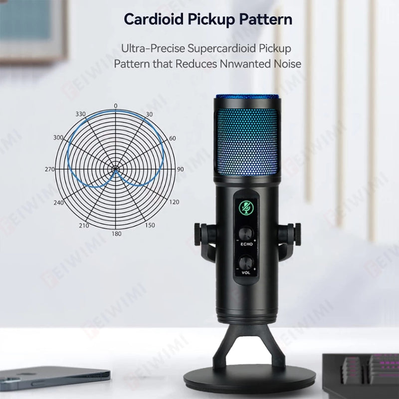 Load image into Gallery viewer, Microphone for video recording For YouTube and for broadcasting directly Works on pc and mac colorful rgb lighting

