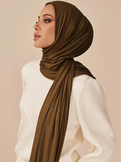 Load image into Gallery viewer, Cotton jersey scarf and veil Suitable for Muslim women soft and cottony elegant and covert all the colors
