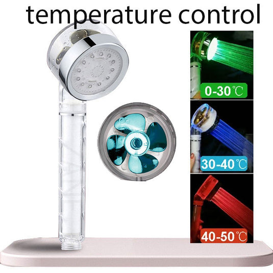 Luxury shower head for bathroom Bright and bright colors Water filters heat sensor