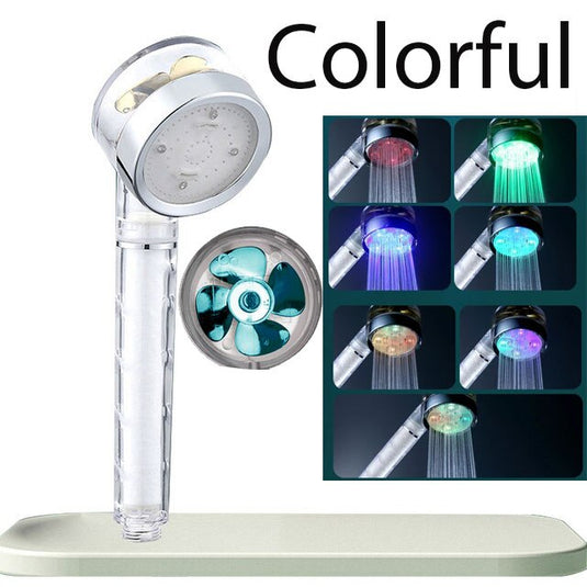 Luxury shower head for bathroom Bright and bright colors Water filters heat sensor