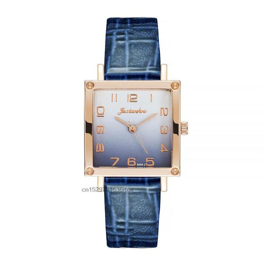 Luxury women's watches, leather bracelet square shape 2022 Fashion gradient colors
