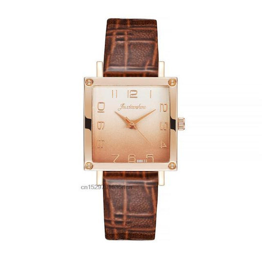 Luxury women's watches, leather bracelet square shape 2022 Fashion gradient colors